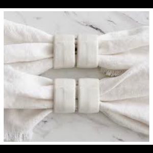 Pottery Barn Mason Stoneware Napkin Rings,
Set Of 4, Color- Ivory, NEW